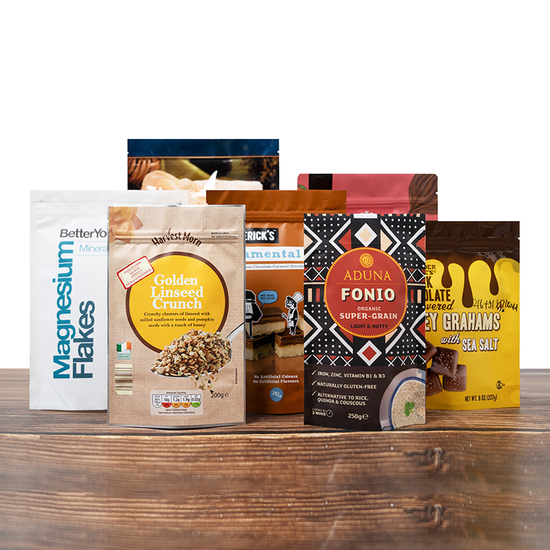 Snack packaging pouch samples