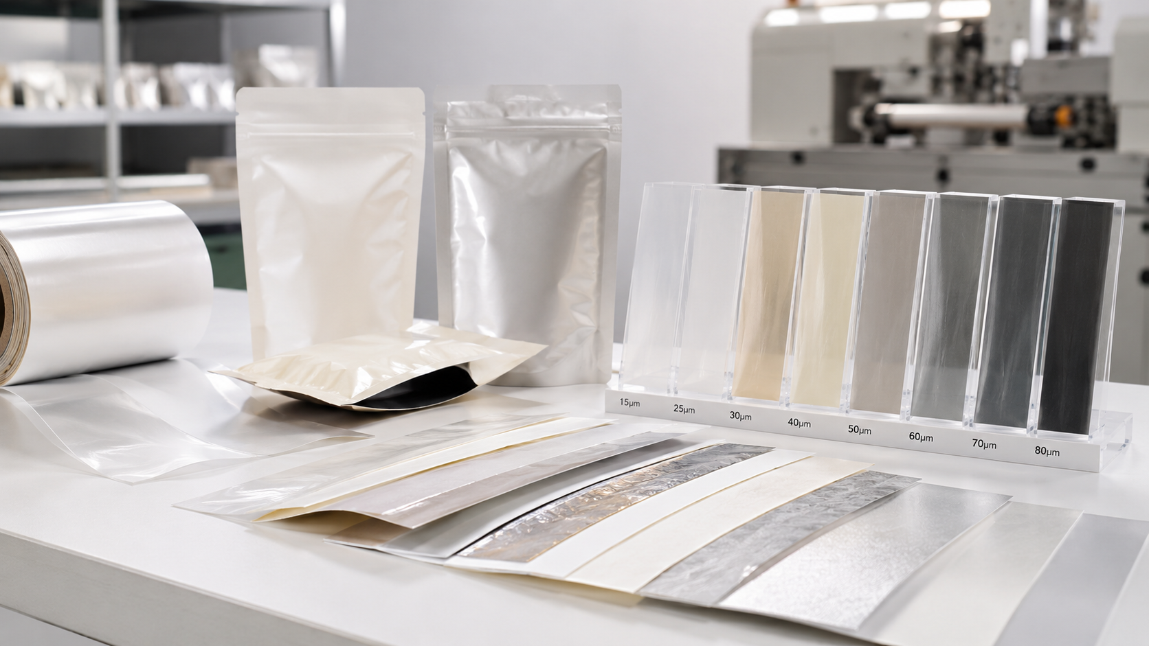 Film thickness comparison for lightweight packaging