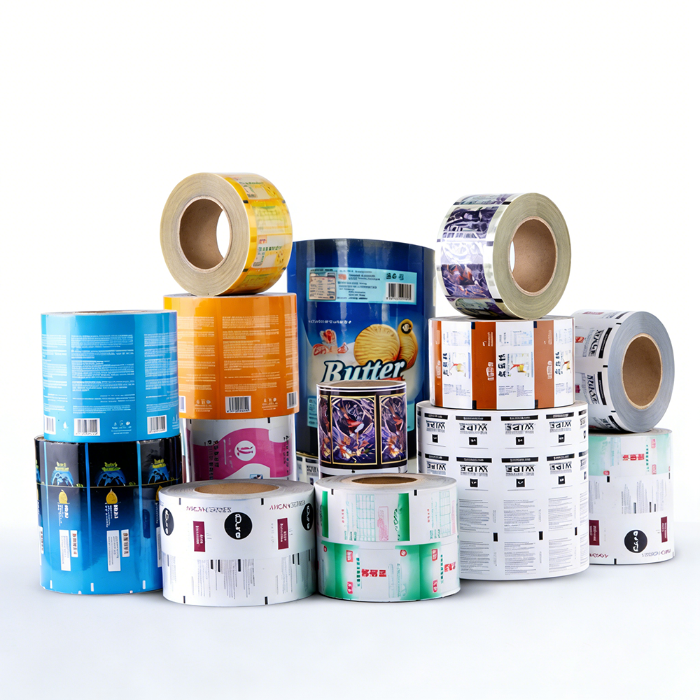 Printed rollstock film for flexible packaging production
